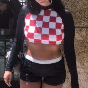 Checkered rash gaurd